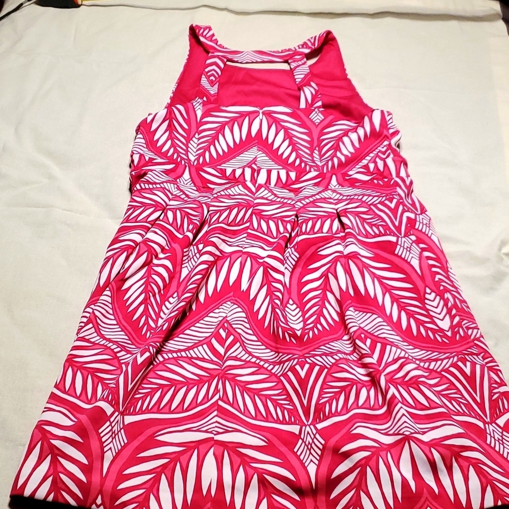 Pink Tropical Dress Womans Size Large MSRP $120. - Picture 5 of 9